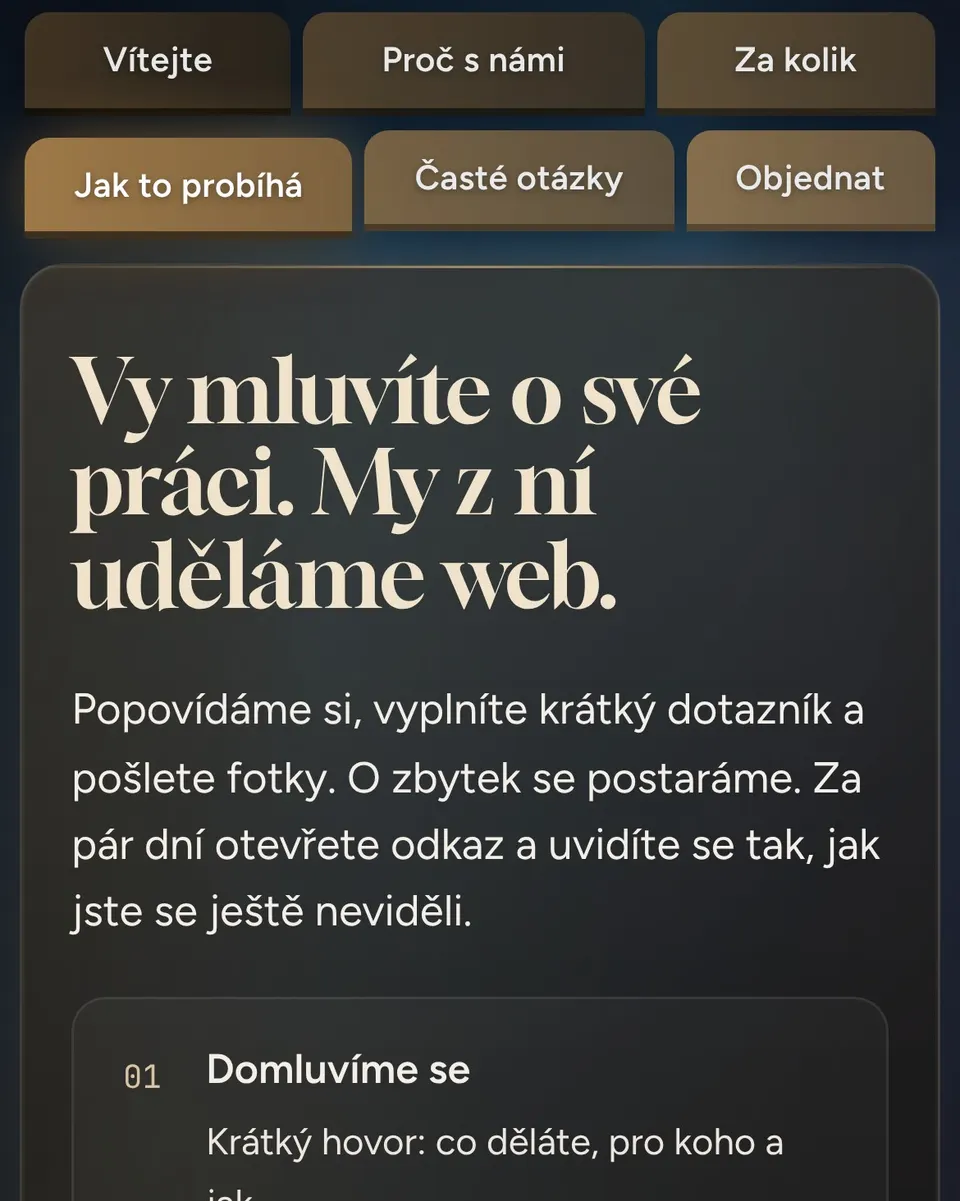 Sample website in the Sand colour profile