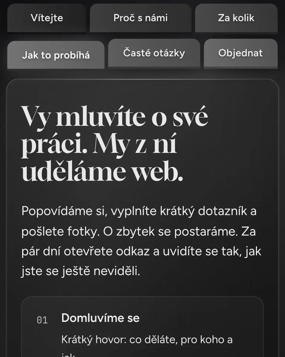 Sample website in the Grey colour profile