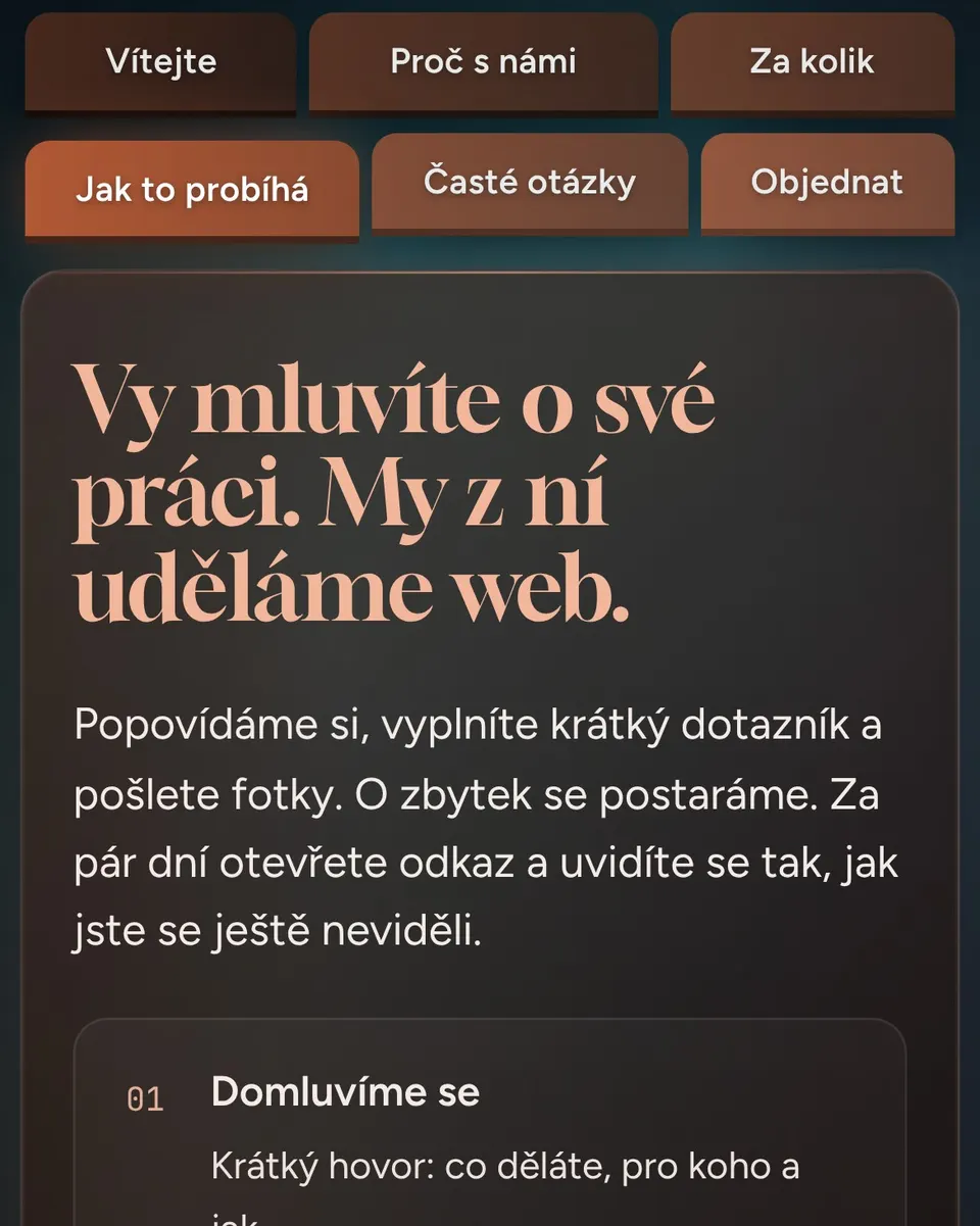 Sample website in the Terracotta colour profile